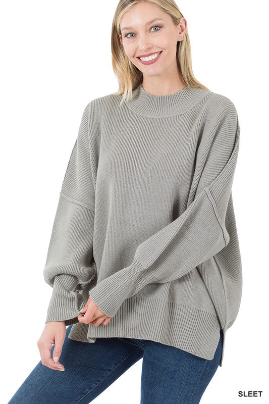 SIDE SLIT OVERSIZED SWEATER